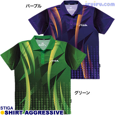 STIGA/シャツ アグレッシブ グリーン L STIGA/シャツ アグレッシブ グリーン L